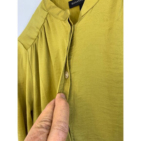 Banana Republic Long Sleeve Tiered Dress Mini Gold Sz 4 Drop Waist NWT $128 6930 - Picture 12 of 16